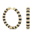 Lauren G. Adams Stripe Tease Hoop Earrings (Gold/Black)